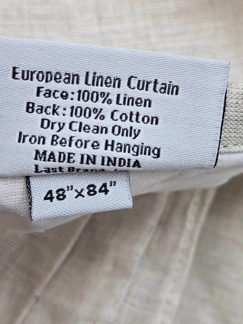 QUINCE Set Of 2 48x84 European Linen Curtains Flax 0061